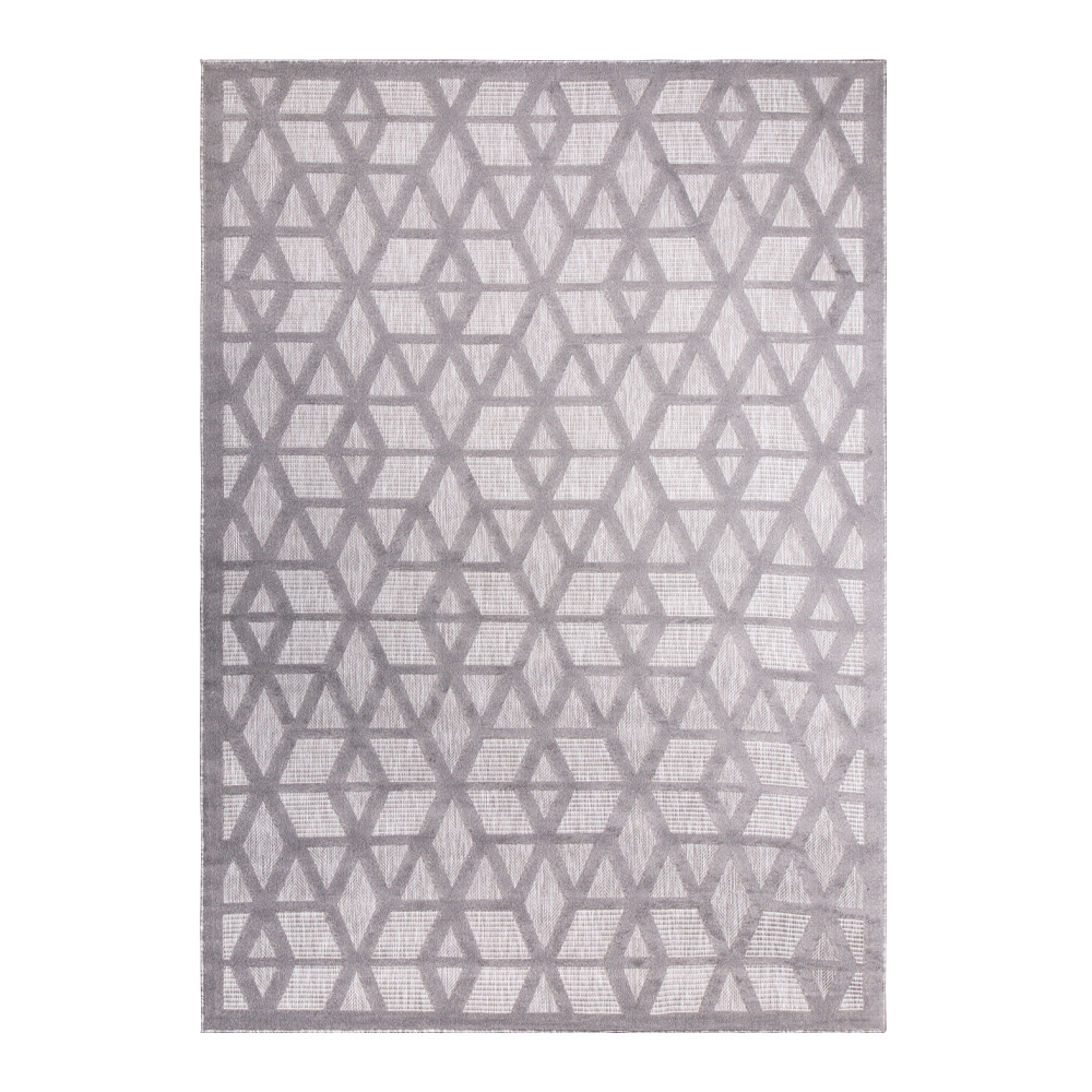 Grand: Newport Geometric Hexagonal Pattern Carpet Rug, (80x150)cm, Grey
