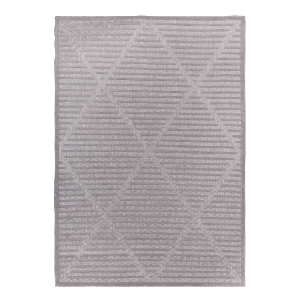 Grand: Newport Geometric Diamond Pattern Carpet Rug, (80x150)cm, Grey