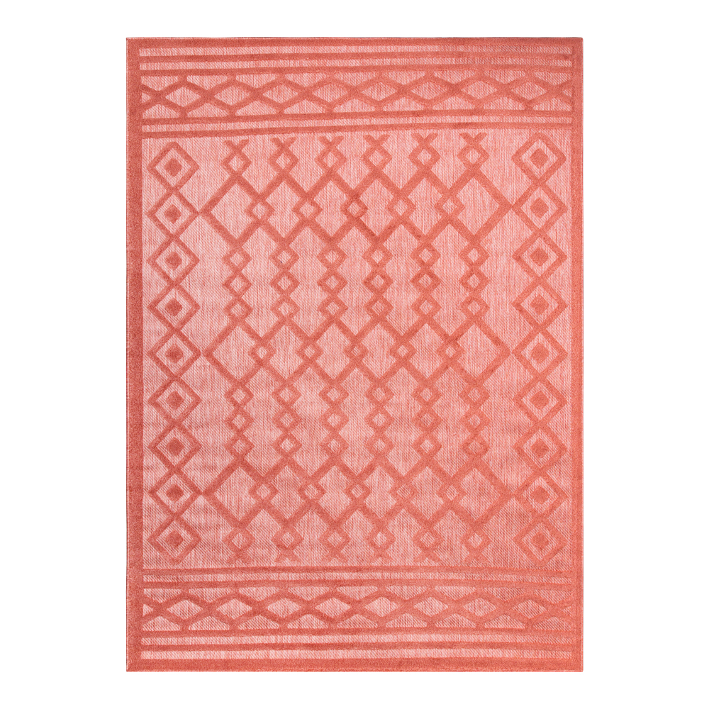 Grand: Newport Diamond Pattern Carpet Rug, (80x150)cm, Orange/Grey