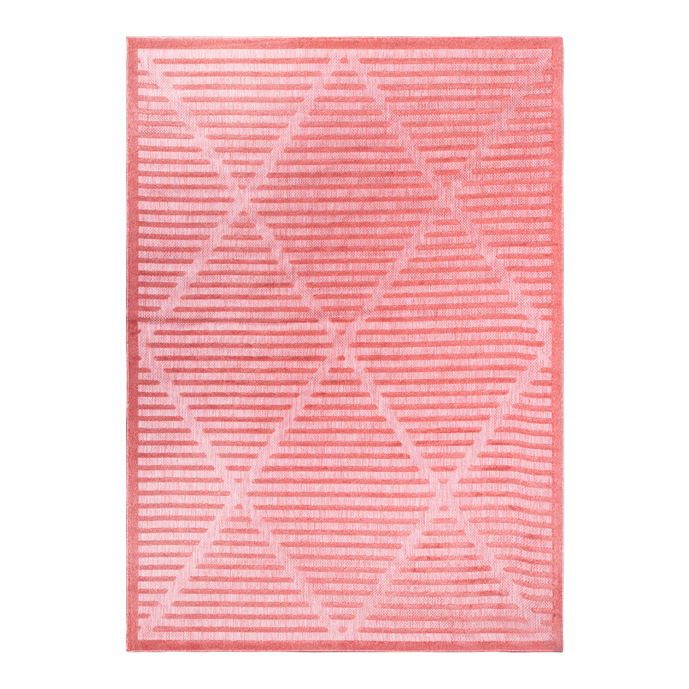 Grand: Newport Geometric Diamond Pattern Carpet Rug, (80x150)cm, Orange/Grey