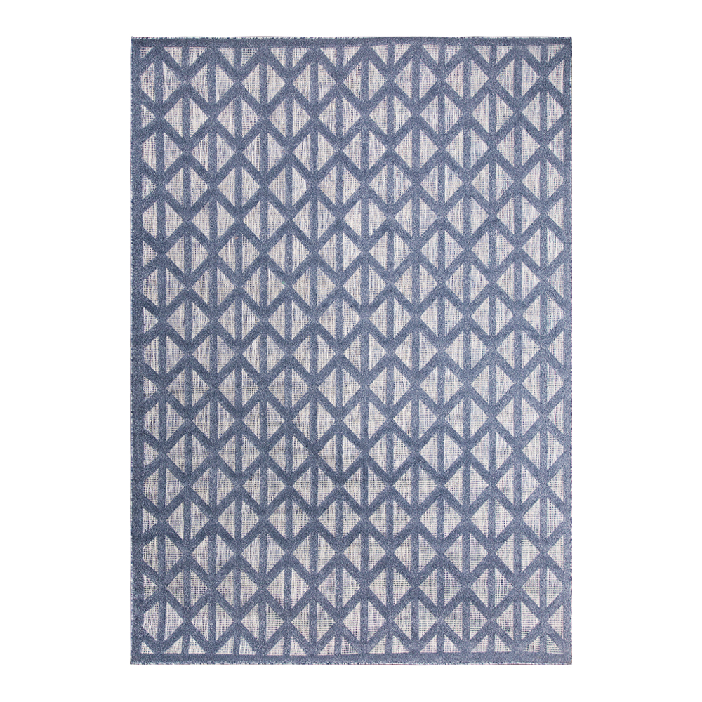 Grand: Newport Chevron Diamond Pattern Carpet Rug, (80x150)cm, Navy Blue/Grey