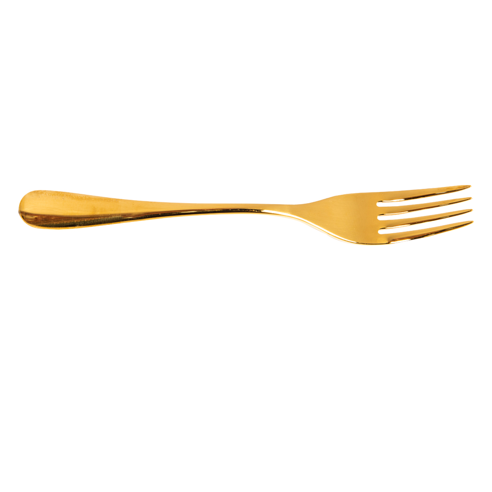 Royce Dessert Fork, Bright Gold