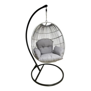 Garden Swing Basket With Cushion; (100x72x123)cm, Grey