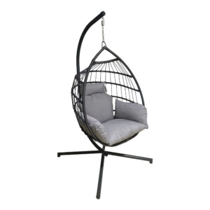 Garden Swing Basket With Cushion; (96x65x124)cm, Grey