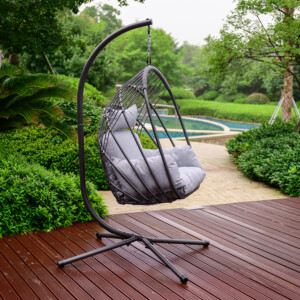 Garden Swing Basket With Cushion; (82x80x110)cm