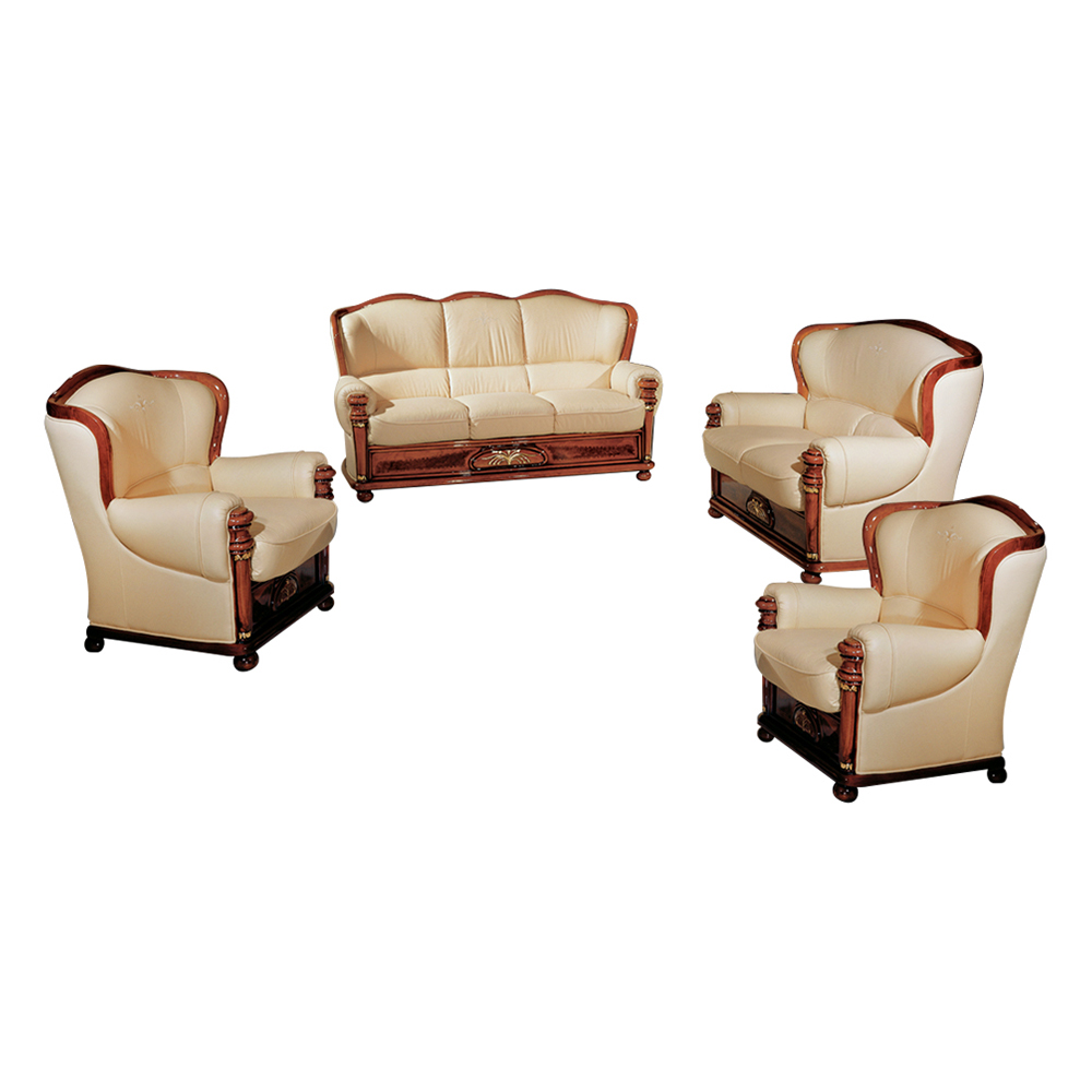 Leather Sofa: 7-seater (3+2+1+1), Col. M122, Khaki