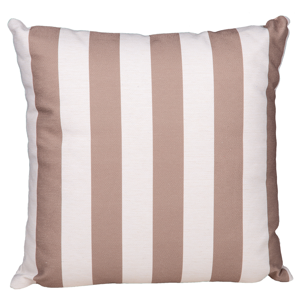 Domus: Outdoor Pillow; (45x45)cm, Brown Striped