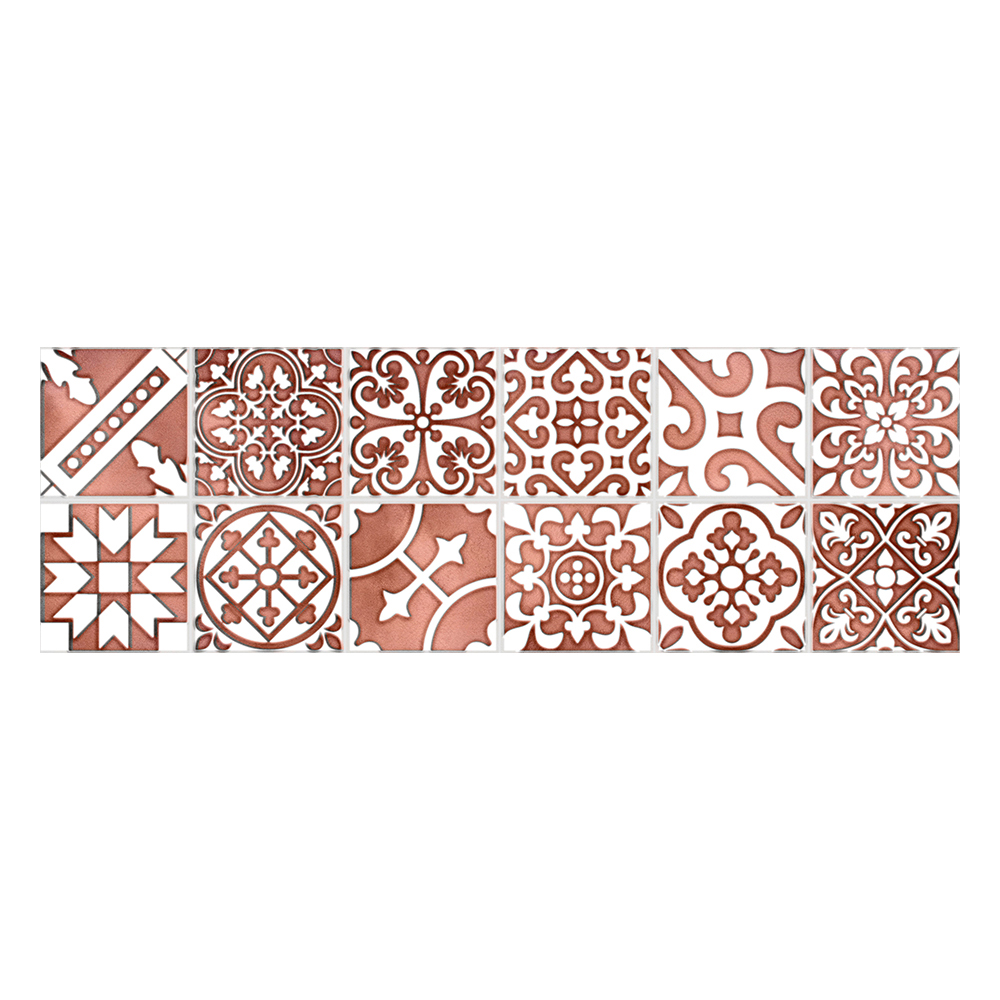 Berwick Rojo: Ceramic Decor Tile; (20.0x60.0)cm