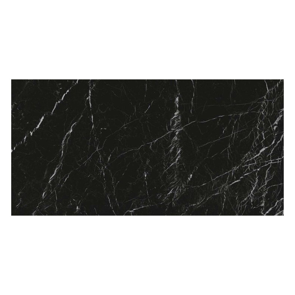 Grande Marble Look Elegant Black Lux M11M: Polished Porcelain Tile; (120.0x240.0)cm