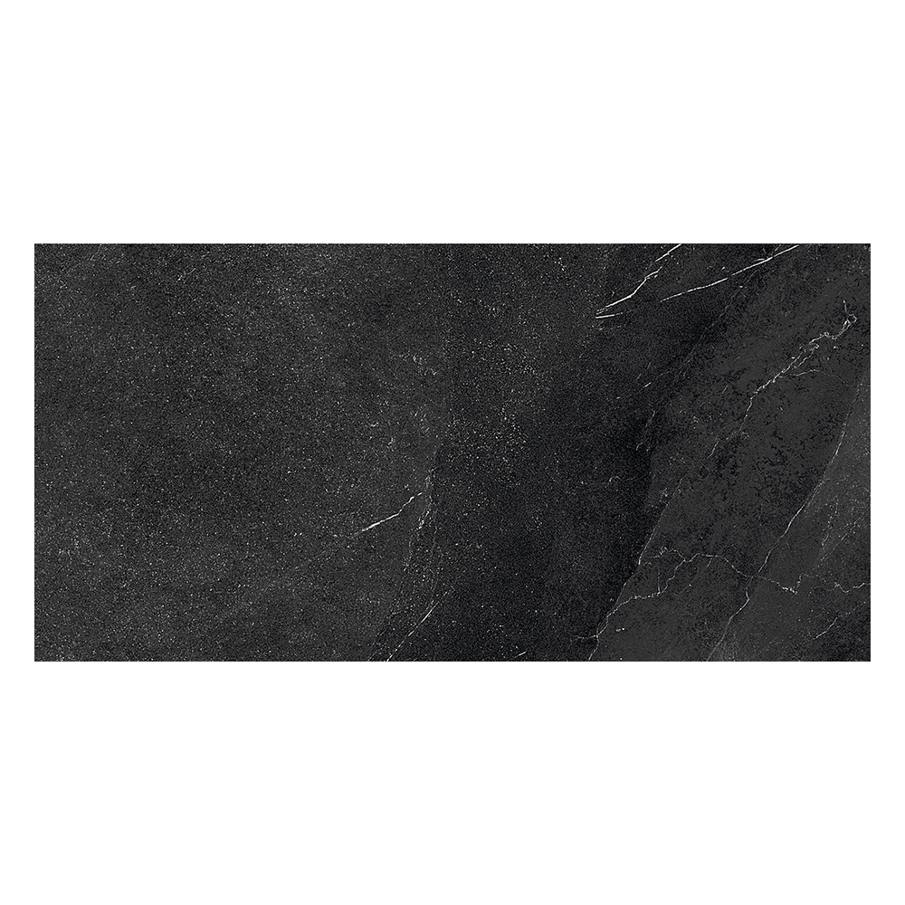 Shale Dark: Matt Porcelain Tile; (60.0x120.0)cm, Black Charcoal