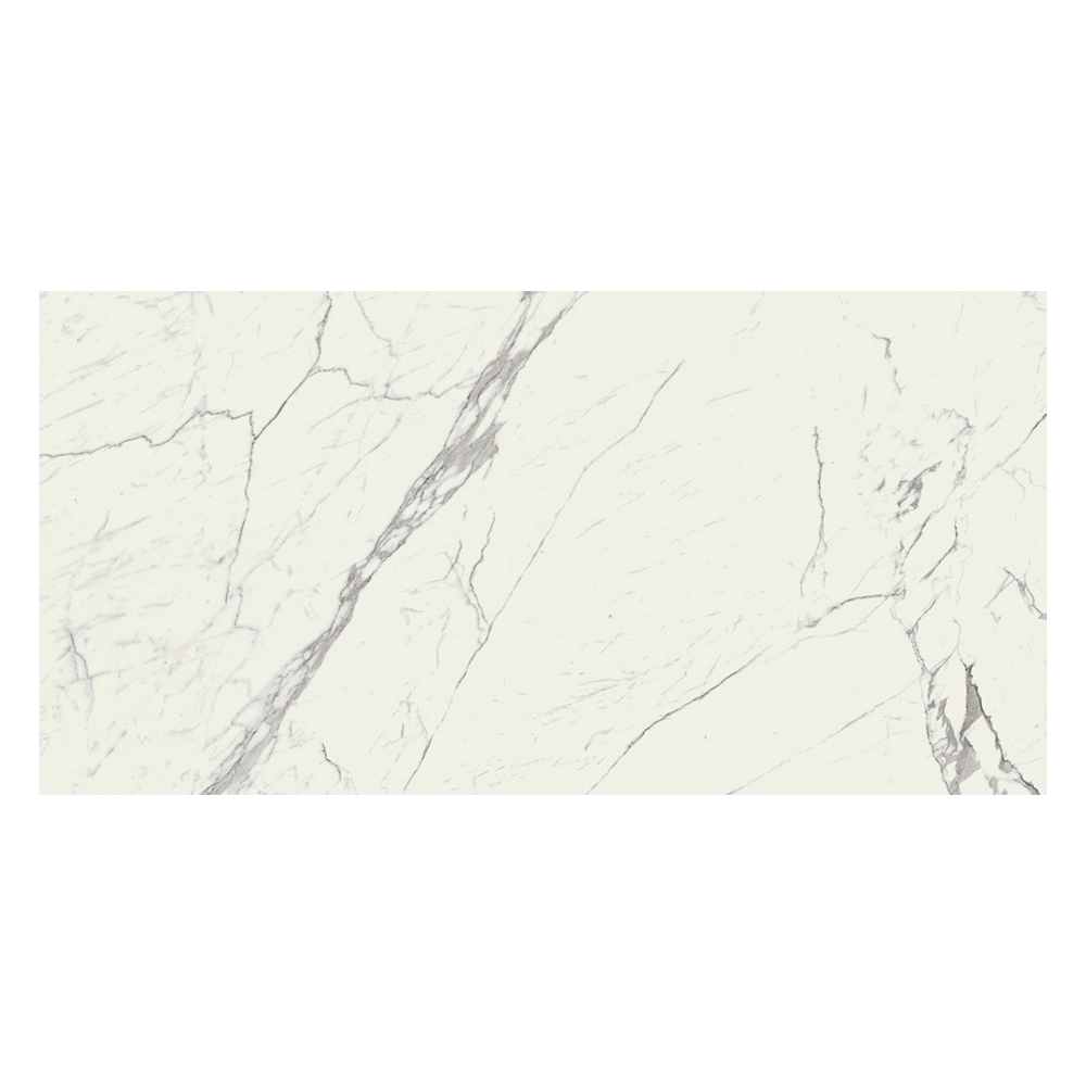 Grande Marble Look Statuario M0FU: Matt Porcelain Tile; (120.0x240.0)cm, Off-white