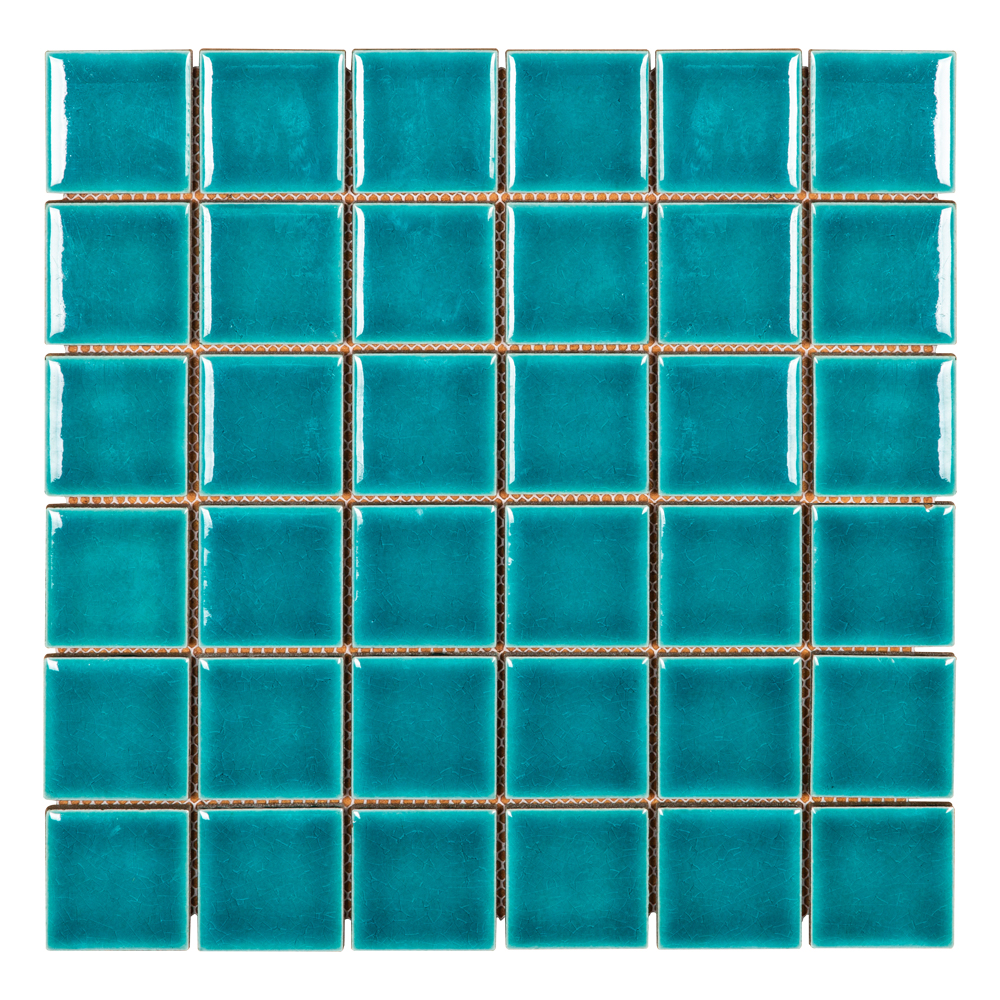 3364: Porcelain Mosaic Tile; (30.0x30.0)cm, Teal Blue
