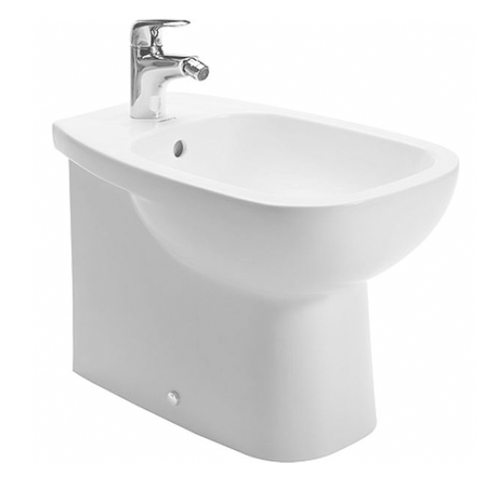 D-Code: Bidet With Overflow And 1 Tap Hole- Floor Standing; 56cm, White