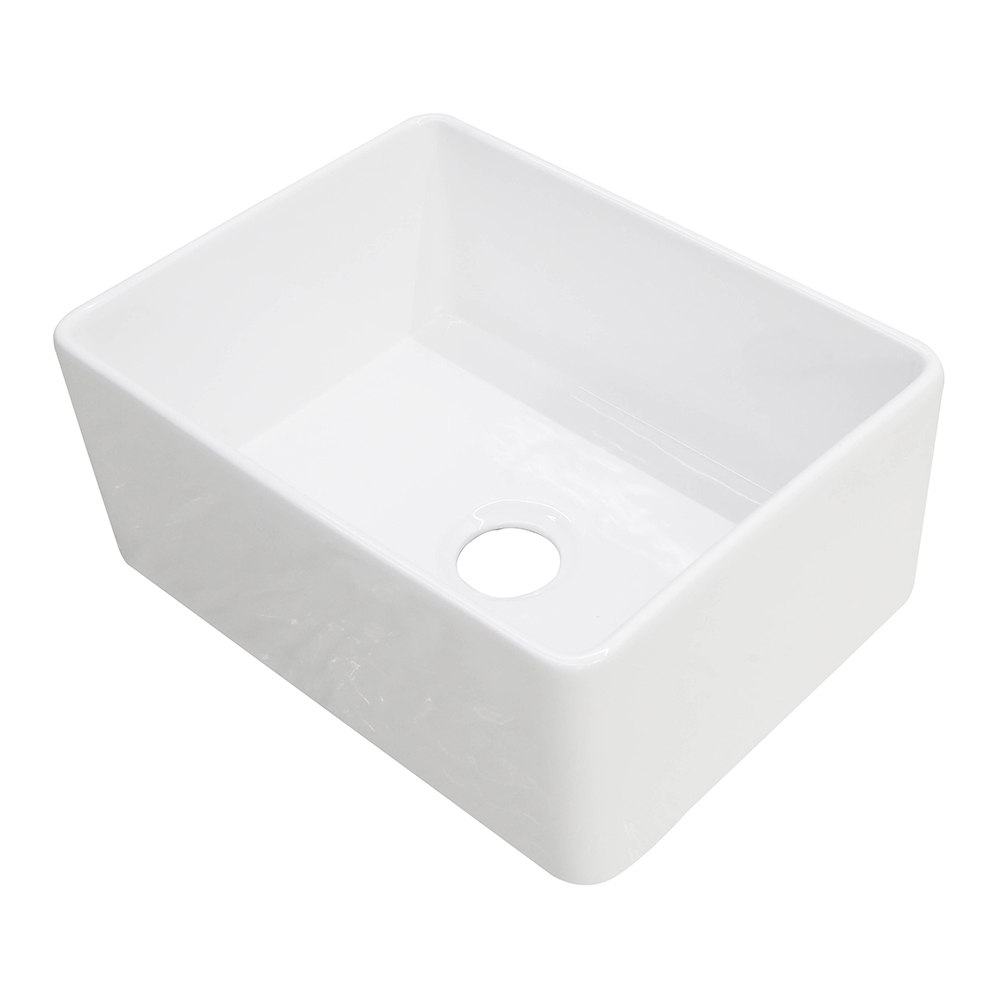 Tapis: Fine Fire Clay Sink With Steel Gridding And Waste Kit: Single Bowl, (61x45.7)cm, White