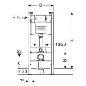 Geberit: Duofix Element For Wall Hung WC; 114cm With Alpha