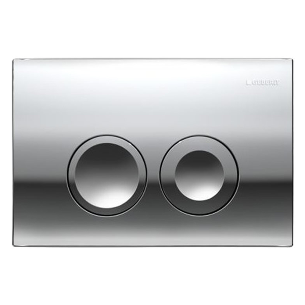 Geberit: Delta 25 Actuator Plate For Dual Flush, Bright Chrome plated