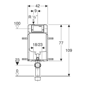 Geberit: Alpha Kombifix Concealed Cistern for Wall Hung; 8cm WC