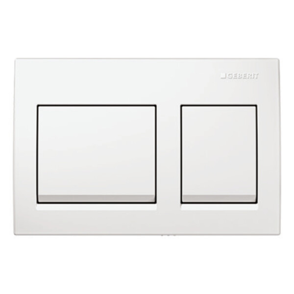 Geberit: Actuator Plate Alpha 15; Chrome Plated, White Alpine