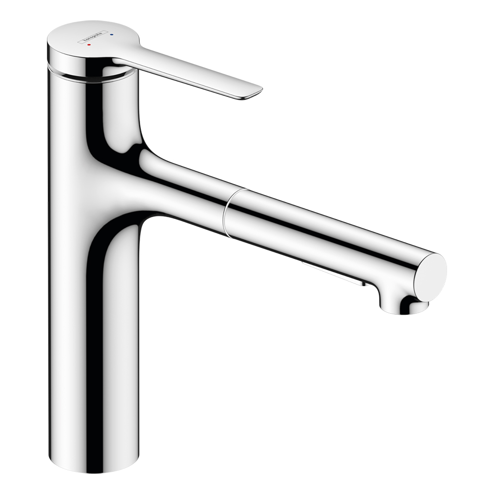 Zesis M33 160: Sink Mixer, Single Lever With Pull-Out Spray, 2-Jet sBox Lite; Chrome Plated