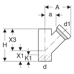 Geberit: HDPE Access Pipe: 45deg; (125x110)mm