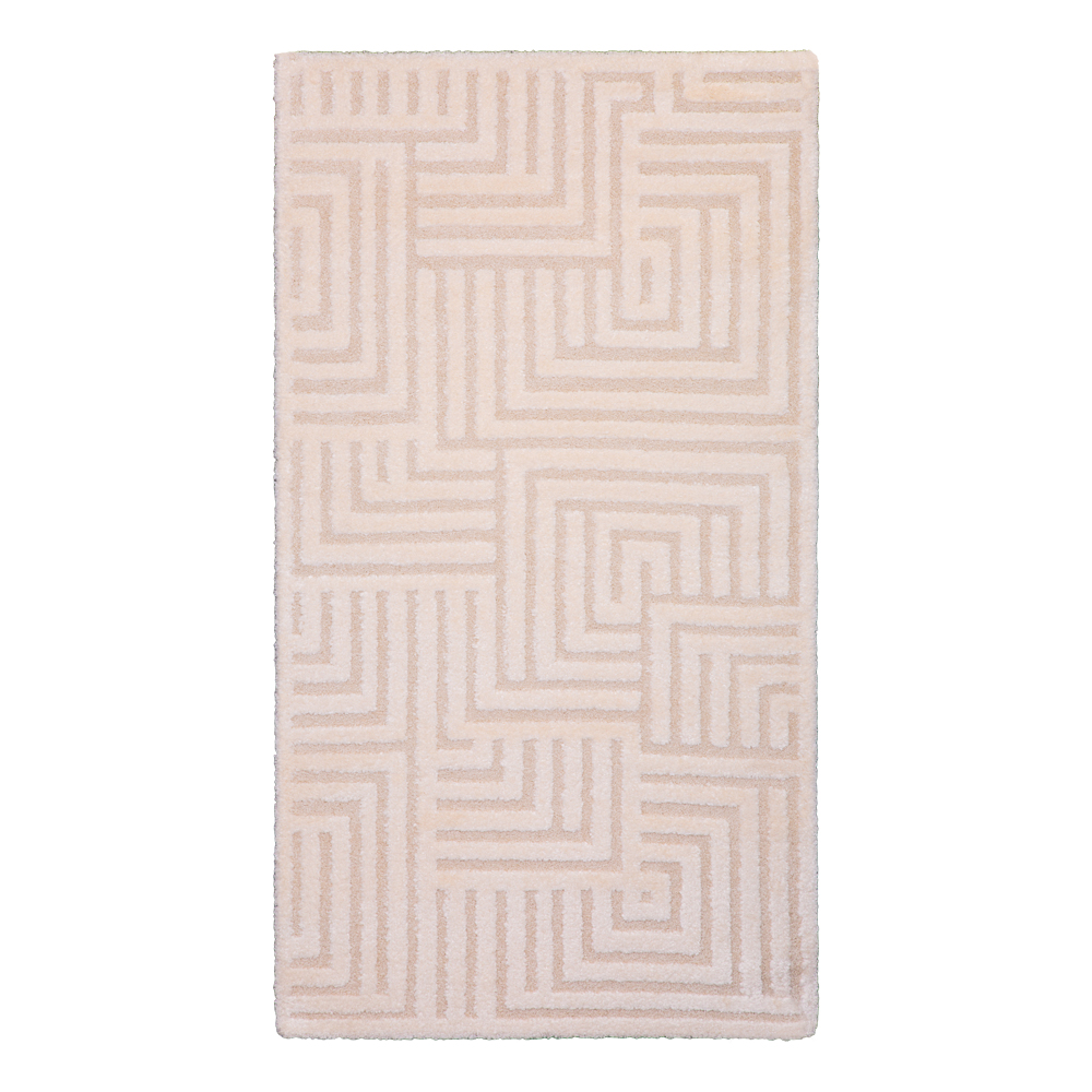 Balta: Cocoon Modern Geometric Pattern Carpet Rug; (80x150)cm, Cream/Beige