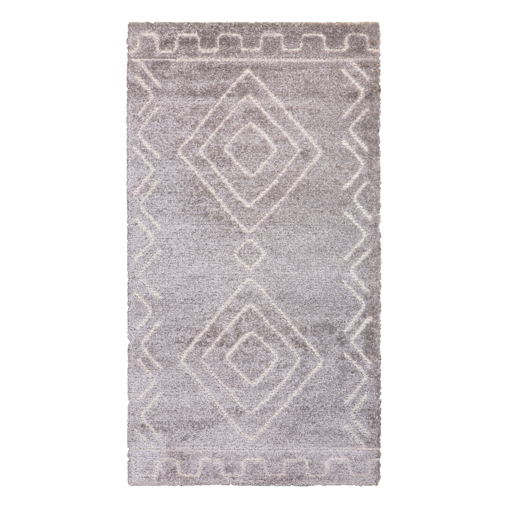 Balta: Cocoon Tribal Diamond Pattern Carpet Rug; (80x150)cm, Grey