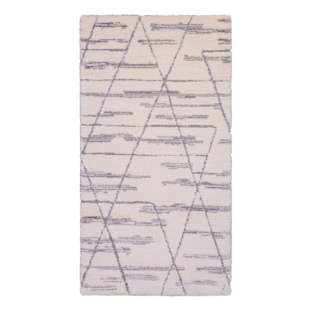 Balta: Cocoon Abstract lines Pattern Carpet Rug; (80x150)cm, Grey/Cream