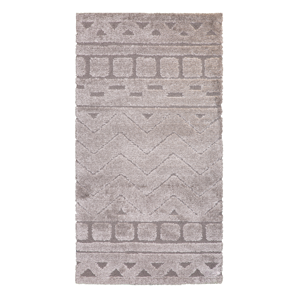 Balta: Cocoon Boho Geometric Pattern Carpet Rug; (80x150)cm, Grey