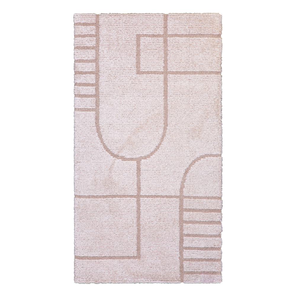 Balta: Cocoon Geometric Art Pattern Carpet Rug; (80x150)cm, Brown/Cream