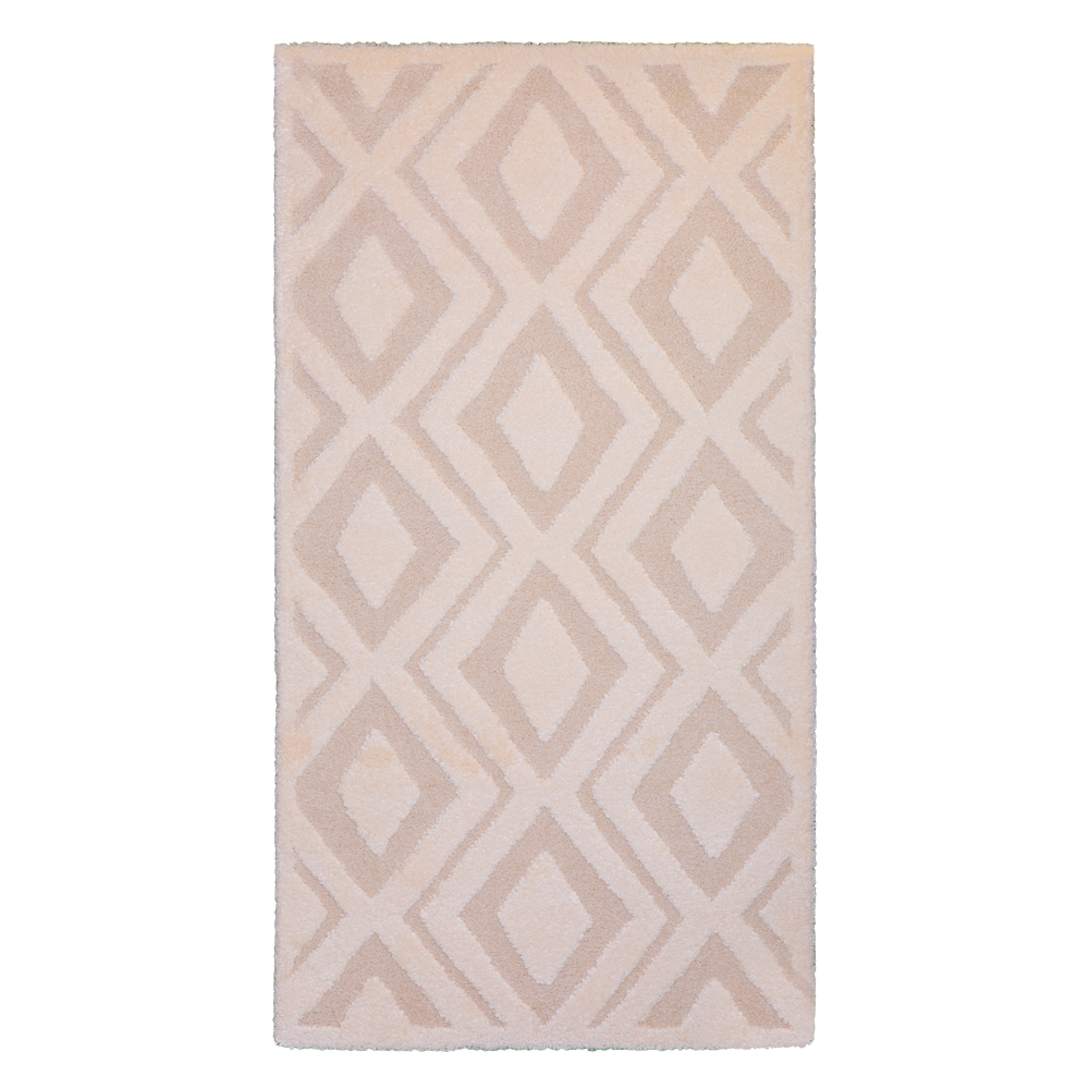 Balta: Cocoon Diamond Trellis pattern Carpet Rug; (80x150)cm, Brown/Beige
