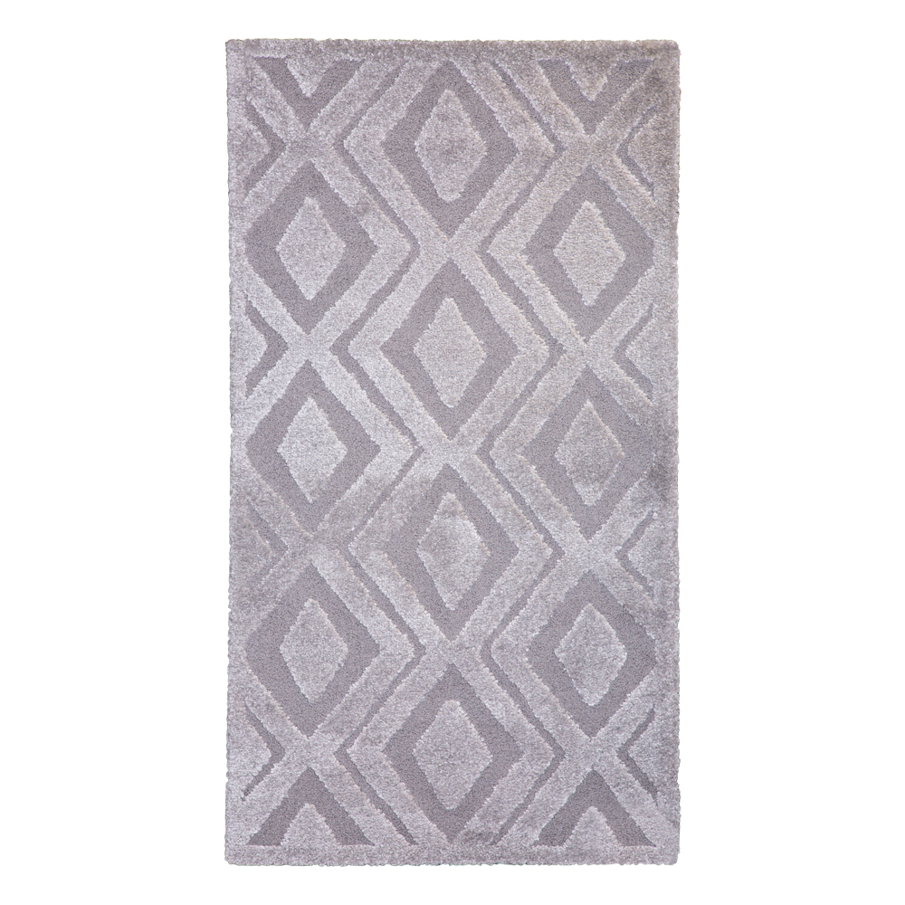 Balta: Cocoon Diamond Trellis pattern Carpet Rug; (80x150)cm, Grey
