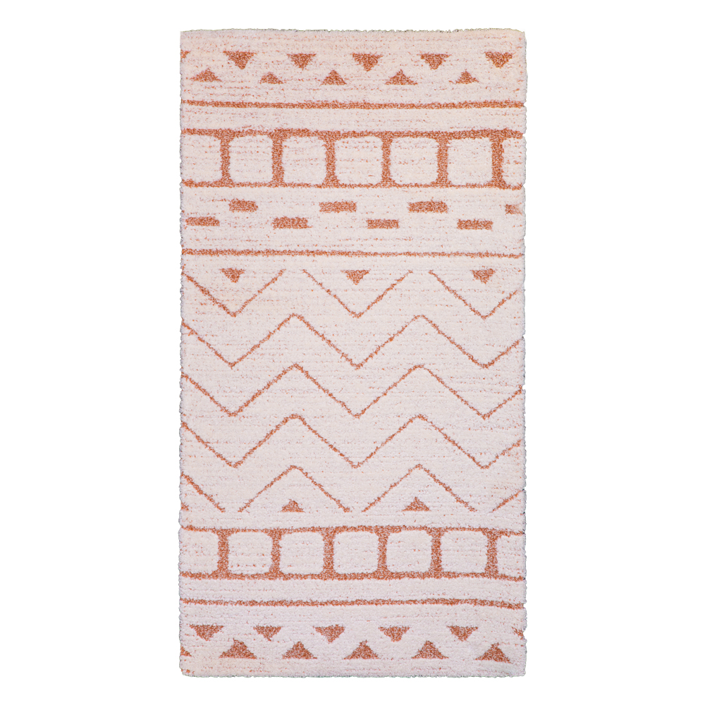 Balta: Cocoon Boho Geometric Pattern Carpet Rug; (160x230)cm, Orange/Cream