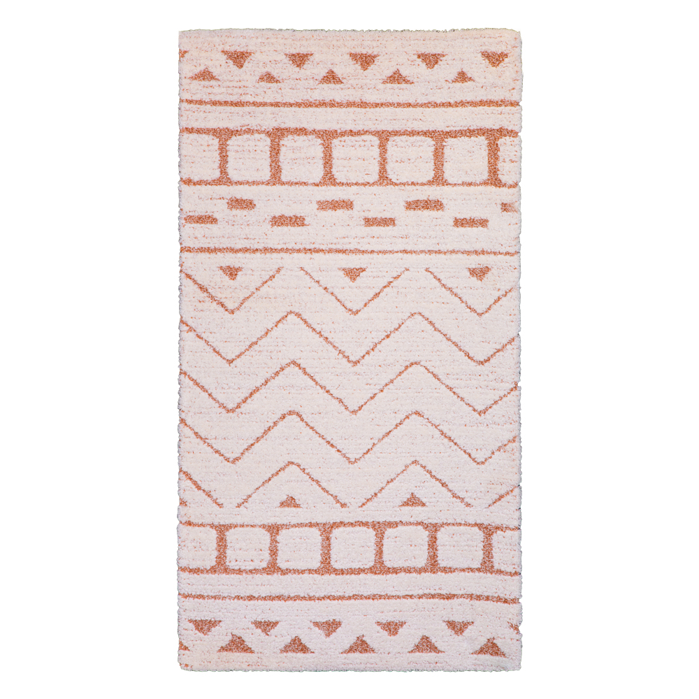 Balta: Cocoon Boho Geometric Pattern Carpet Rug; (200x290)cm, Orange/Cream