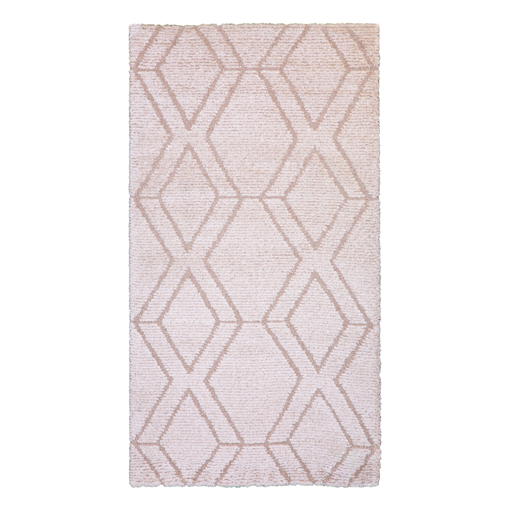 Balta: Cocoon Modern Diamond Trellis Carpet Rug; (200x290)cm, Brown/Cream