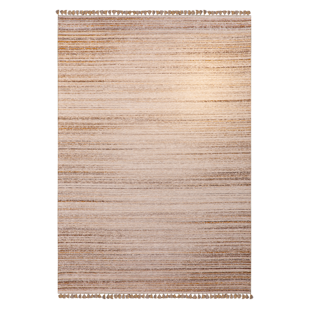 Cizm: Kilim Tasseled Carpet Rug; (80x150)cm, Brown