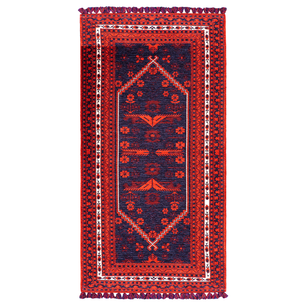 Cizm: Afgan Central Medallion Carpet Rug; (100x300)cm