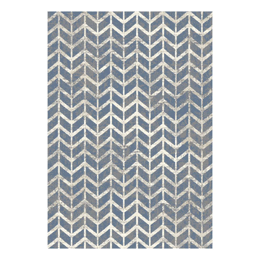 Cornelia 3600 Zigzag Pattern Carpet Rug; (80x150)cm, Blue