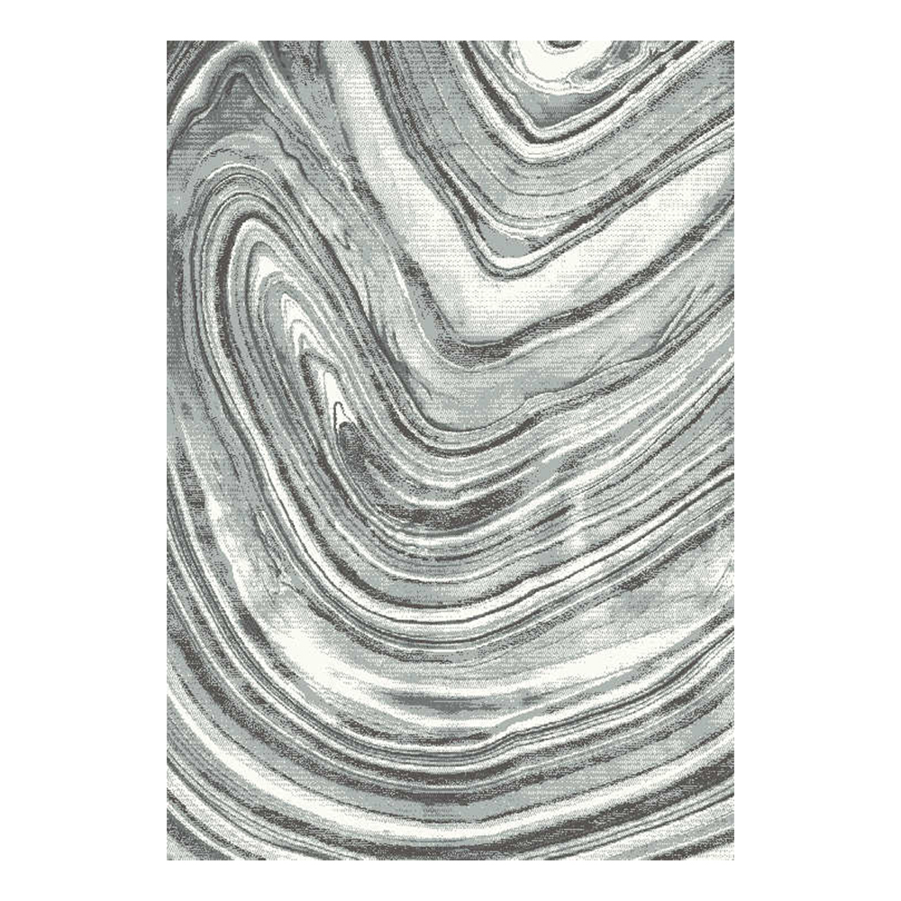 Cornelia 3600 Waves Pattern Carpet Rug; (80x150)cm, Grey