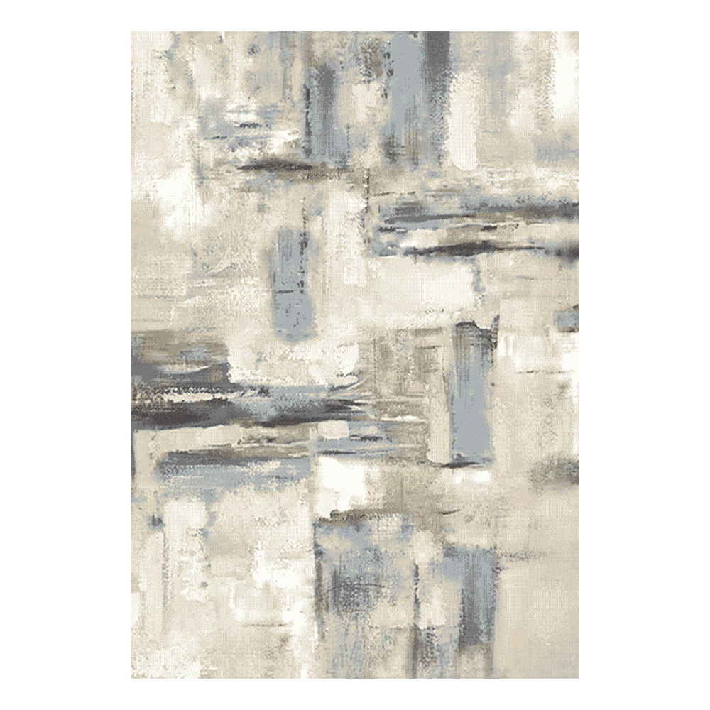 Cornelia 3600 Brush Strokes Pattern Carpet Rug; (80x150)cm, Grey/Blue