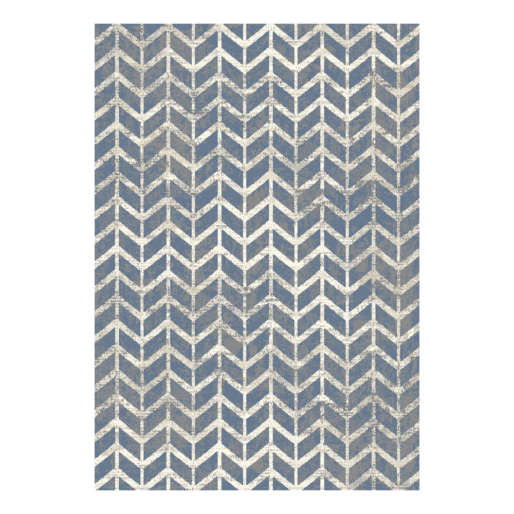 Cornelia 3600 Zigzag Pattern Carpet Rug; (160x230)cm, Blue