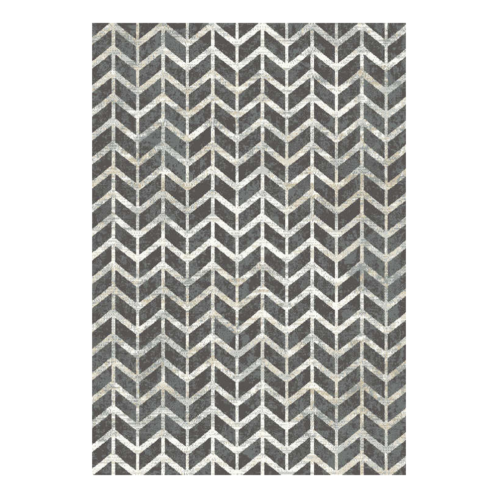 Cornelia 3600 Zigzag Pattern Carpet Rug; (160x230)cm, Dark Grey