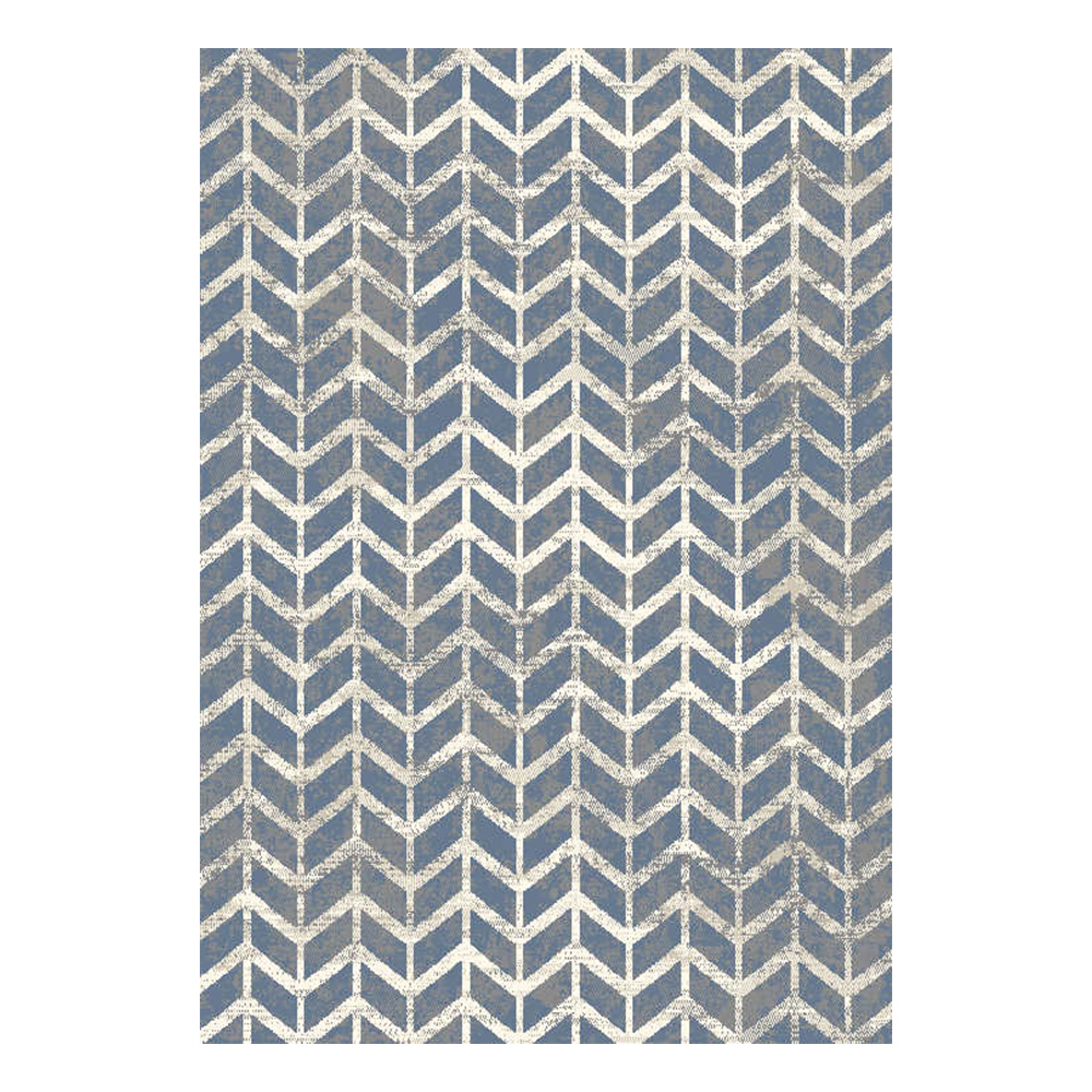 Cornelia 3600 Zigzag Pattern Carpet Rug; (200x290)cm, Blue