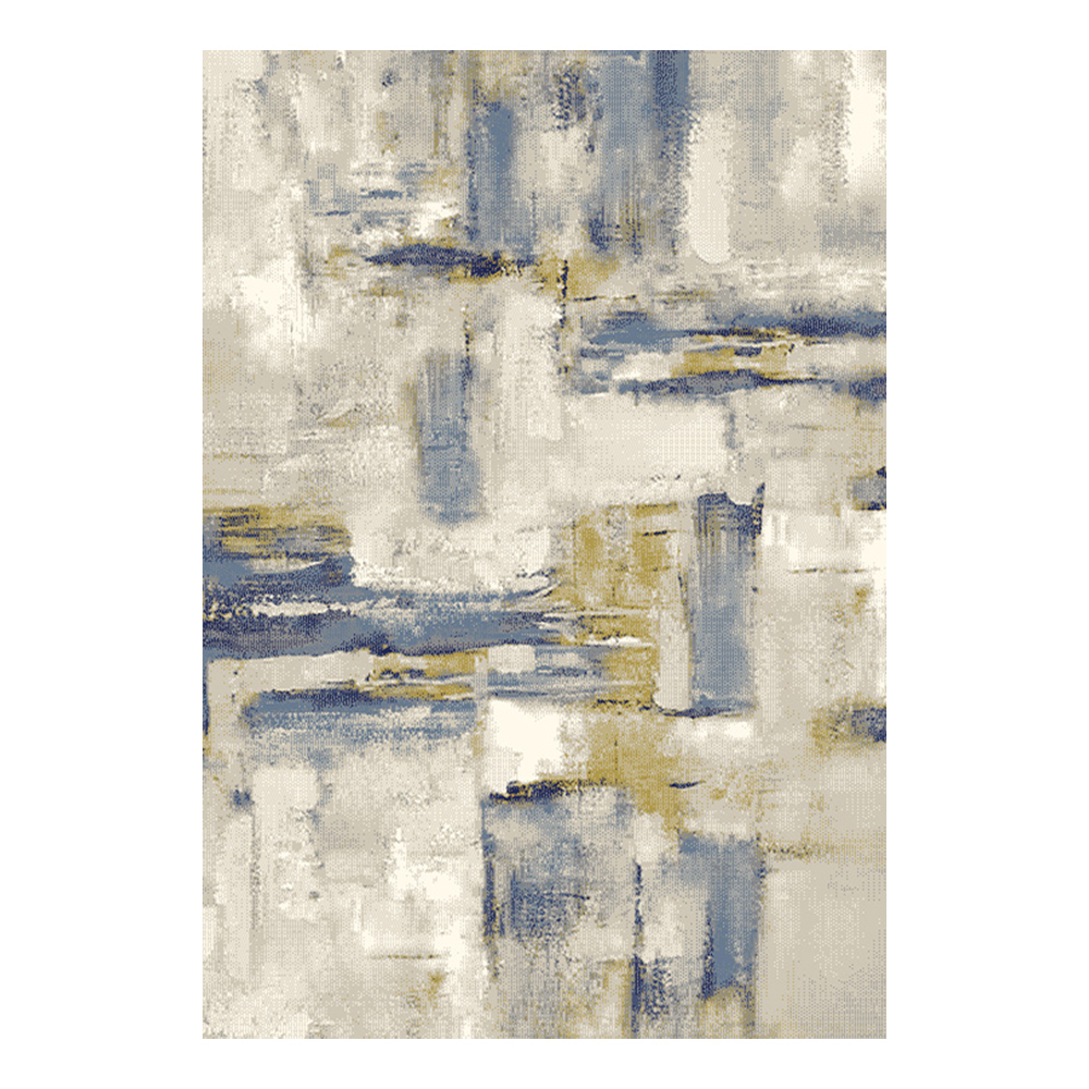 Cornelia 3600 Brush Strokes Pattern Carpet Rug; (200x290)cm, Grey/Blue/Green