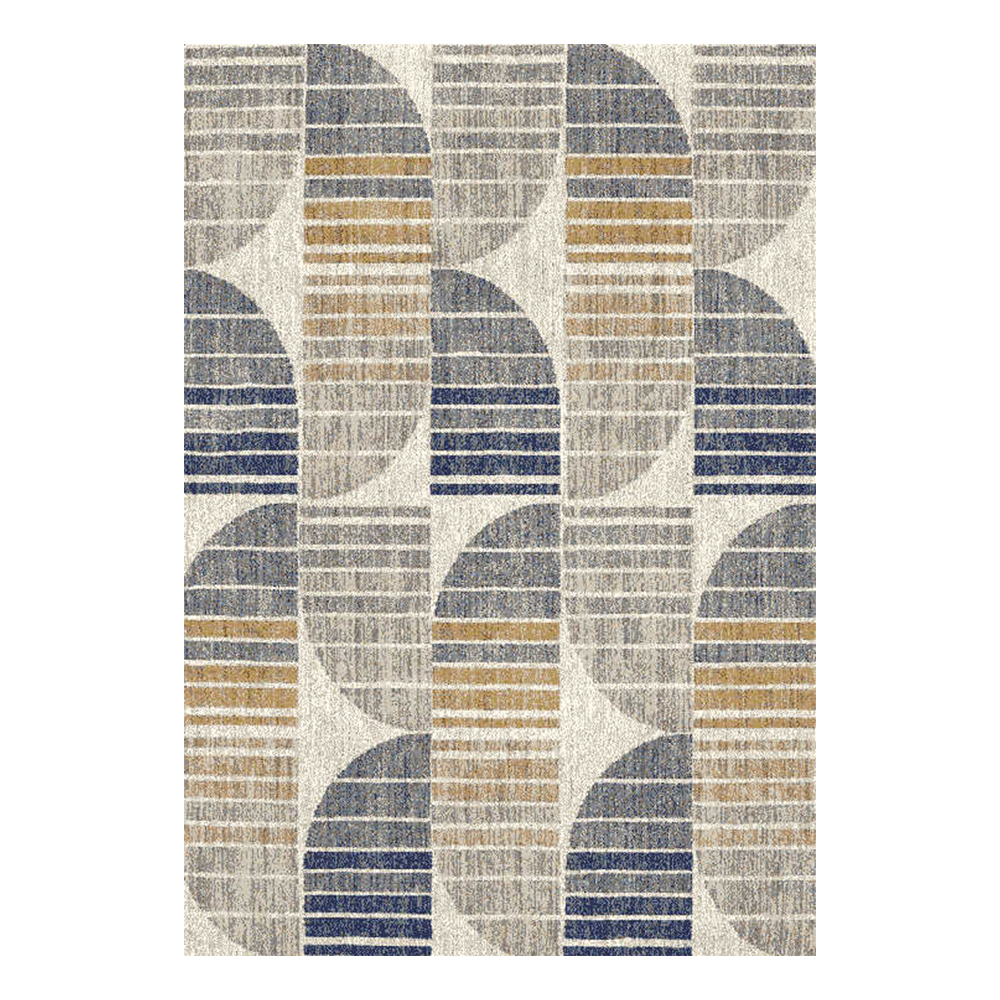 Cornelia 3600 Geometric Pattern Carpet Rug; (200x290)cm, Grey/Blue/Brown