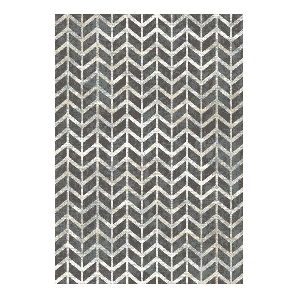 Cornelia 3600 Zigzag Pattern Carpet Rug; (200x290)cm, Dark Grey