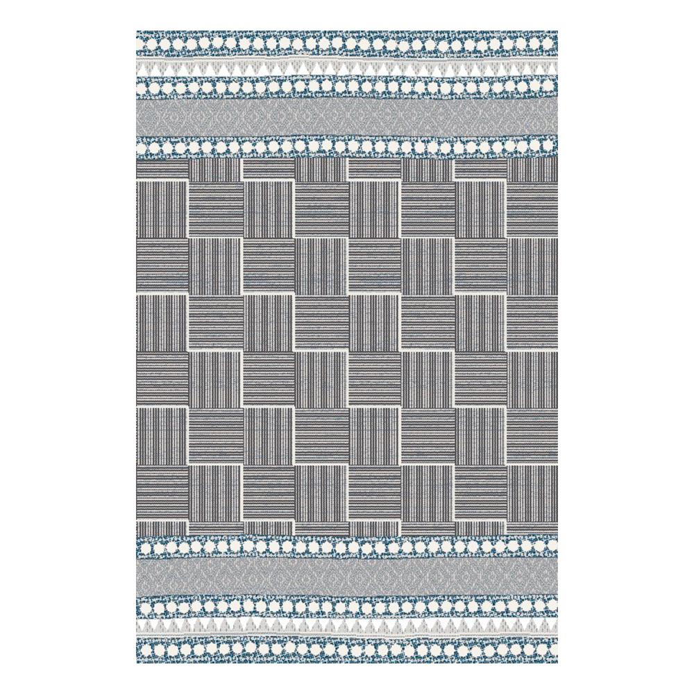 Tokyo 1700 Nomadic Striped Carpet Rug; (100x160)cm, Grey