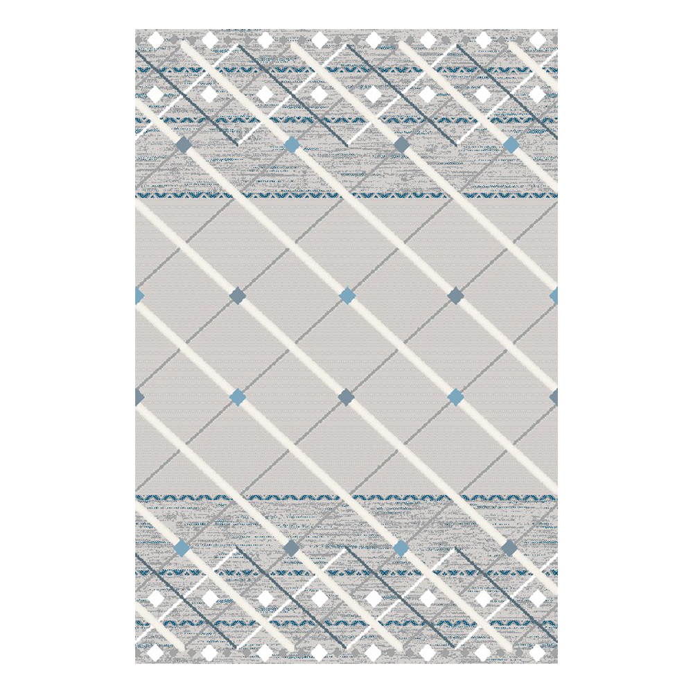 Tokyo 1700 Multi-crossed Pattern Carpet Rug; (100x160)cm, Grey