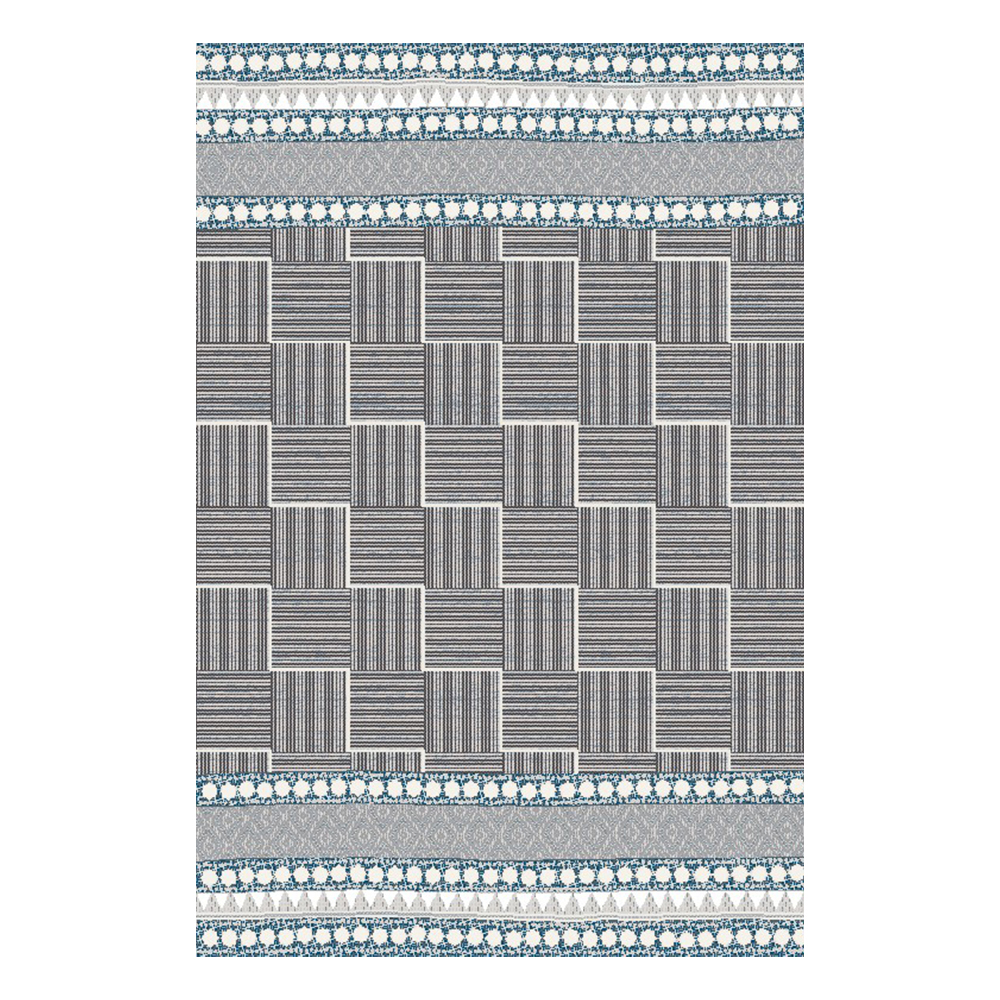 Tokyo 1700 Nomadic Striped Carpet Rug; (100x160)cm, Grey