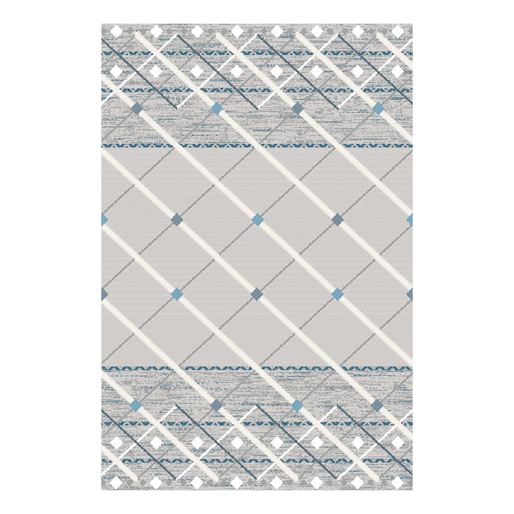 Tokyo 1700 Multi-crossed Pattern Carpet Rug; (100x160)cm, Grey