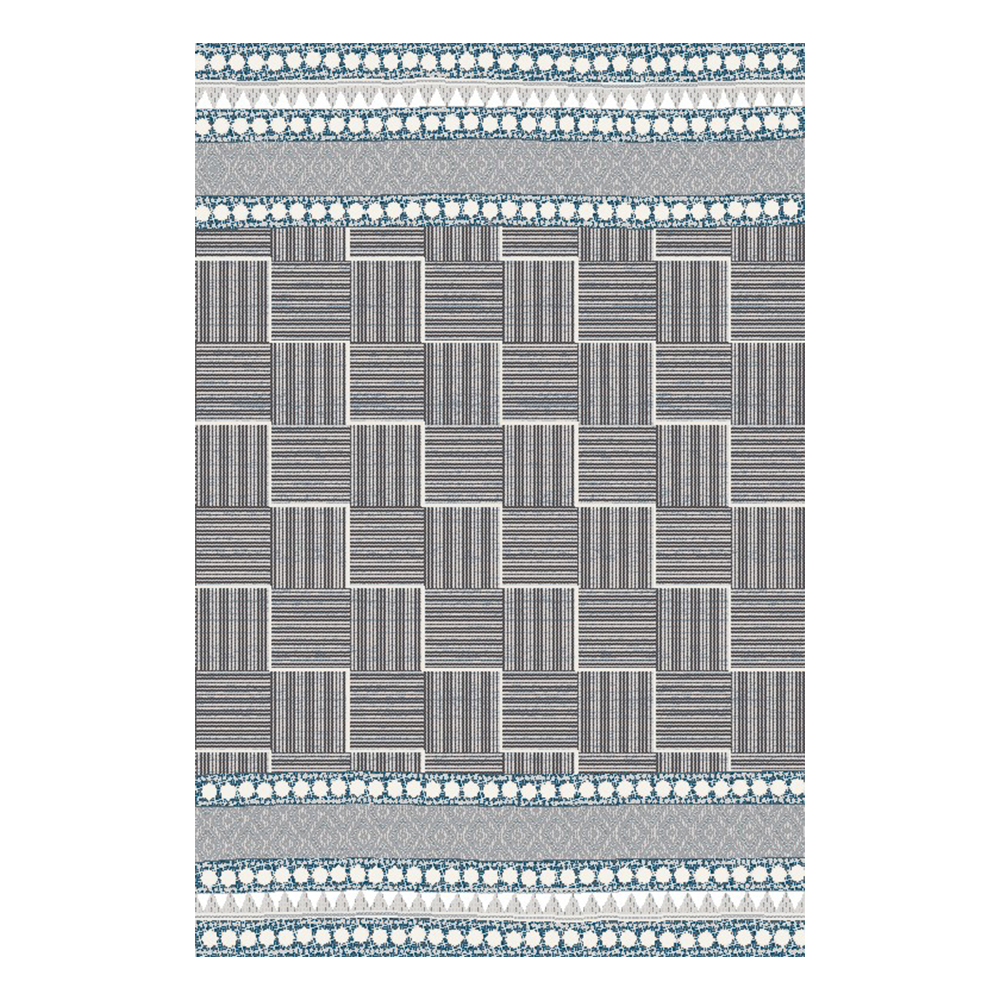 Tokyo 1700 Nomadic Striped Carpet Rug; (100x160)cm, Grey